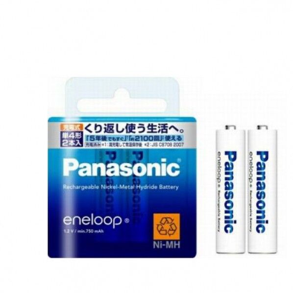 エネループ 充電池 03・04シリーズ用/単4形/パナソニック製/2本パック品 eneloop BK-4MCC 1個