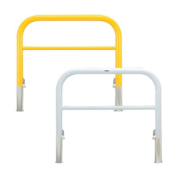 車止め アーチ型 横バー付 スチール製 焼付塗装 脱着式 鋳鉄製蓋 Yシリーズ YBW7H15-HD(W) 1点