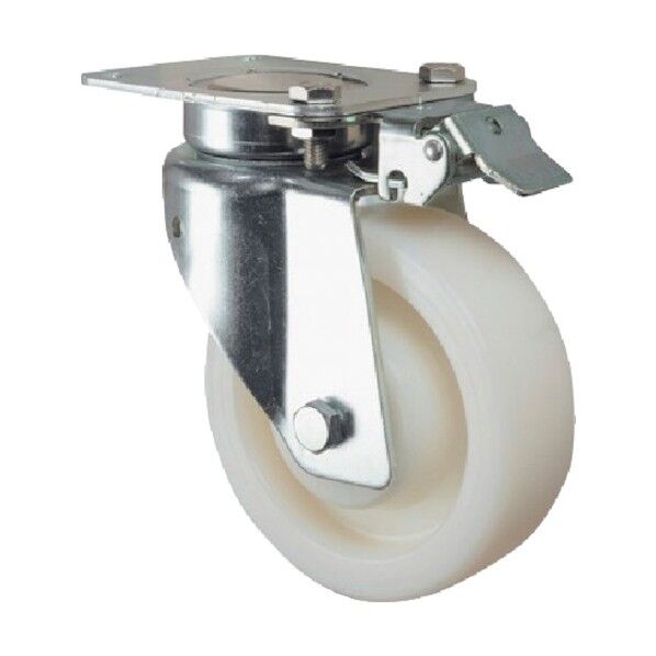 重荷重用高性能旋回キャスターDELTA(ナイロン車・メンテナンスフリー) φ200 自在式(方向ロック付) 3641UOP200P63 1点