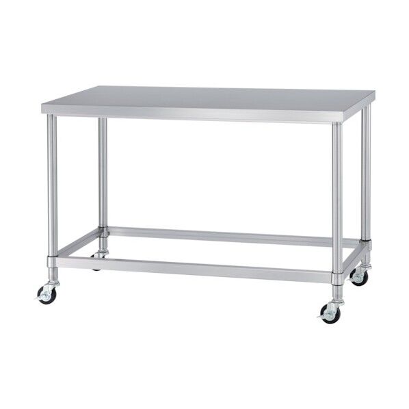 ステンレス作業台四方枠キャスター付 間口900×奥行450×高さ800 WZC-9045-U75 1点