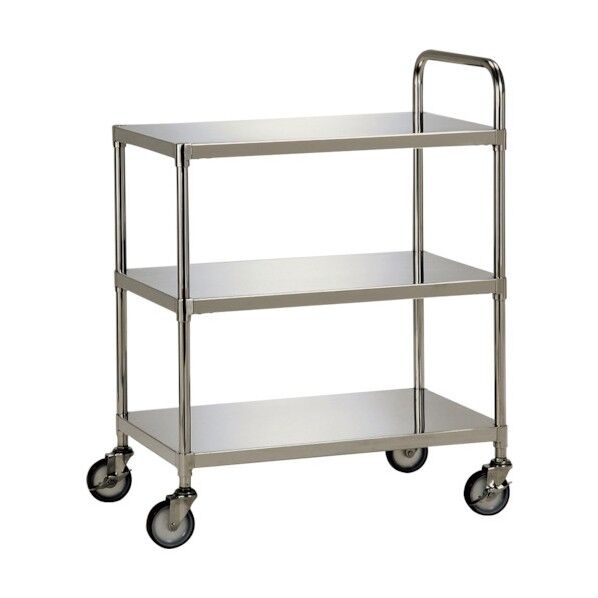 ステンレスワゴン3段ワゴン(フラットタイプ) 900X600 SUSφ100ウレタン車 WG3-N9060D 1点