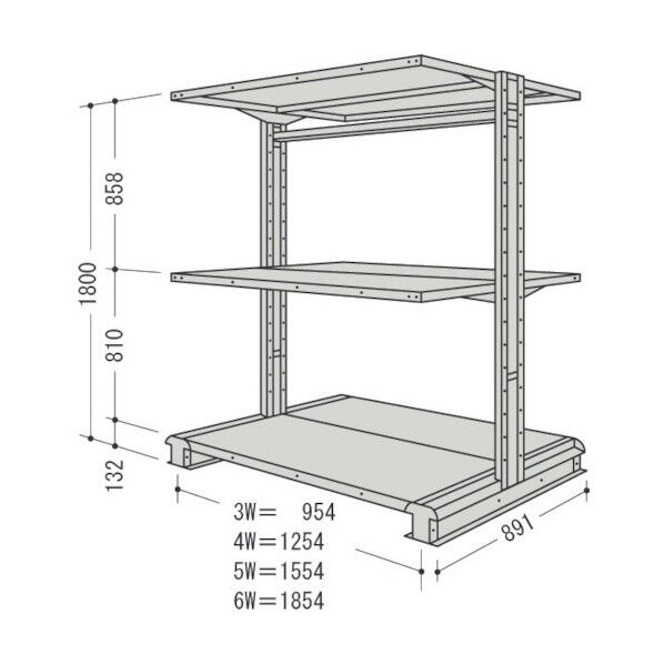 キャンチラック複式増結1連W1304D891H1800F3 CR64S-W3B 1点