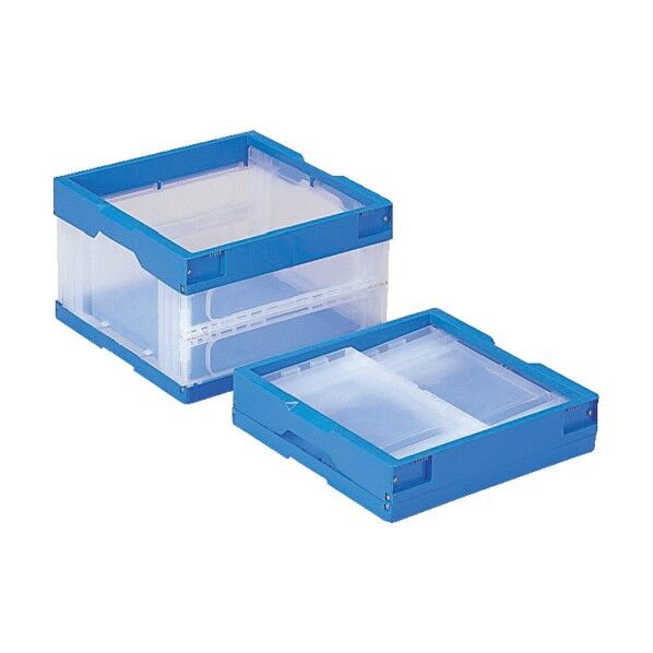 折りたたみコンテナー 552250 オリコン38B-2 透明/ブルー