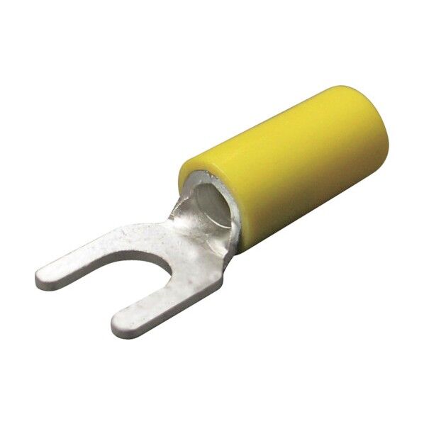 絶縁被覆付圧着端子(Y形) 先開形 絶縁筒部ストレートタイプ(100PCS) TGV 5.5Y-6-YEL 1点
