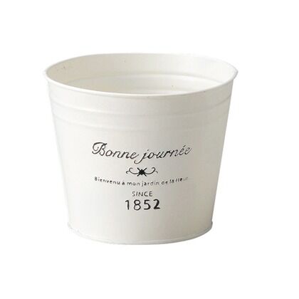 フレンチブリキポットラウンドL ホワイト WxDxH:15x15x12(cm) 3140-B 1