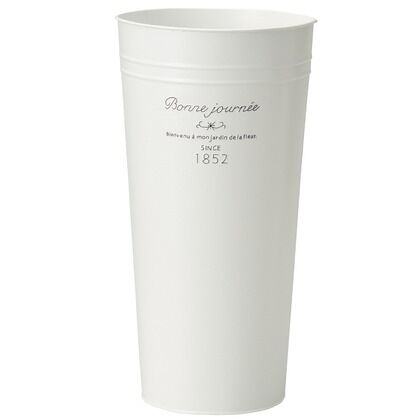 フレンチブリキ花筒M ホワイト WxDxH:20.5x20.5x40(c 3742-A 1