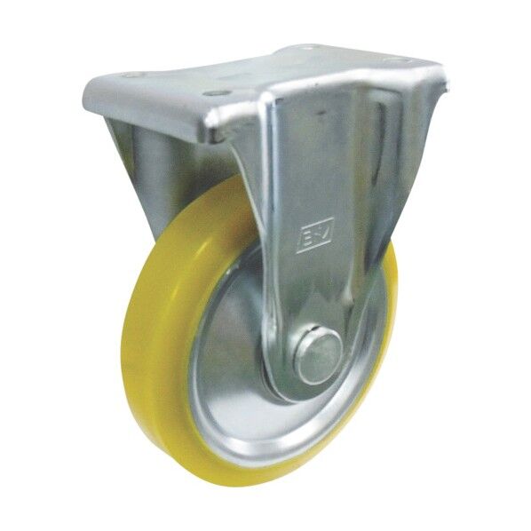 中荷重用帯電防止ウレタンステンレスキャスター(ベアリング入)固定金具付 EUW-KA200 1点