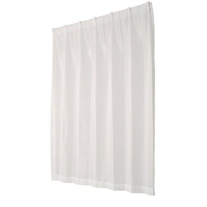 ミラーレースカーテン ベルーイレース ホワイト 幅100×丈118cm 2枚組