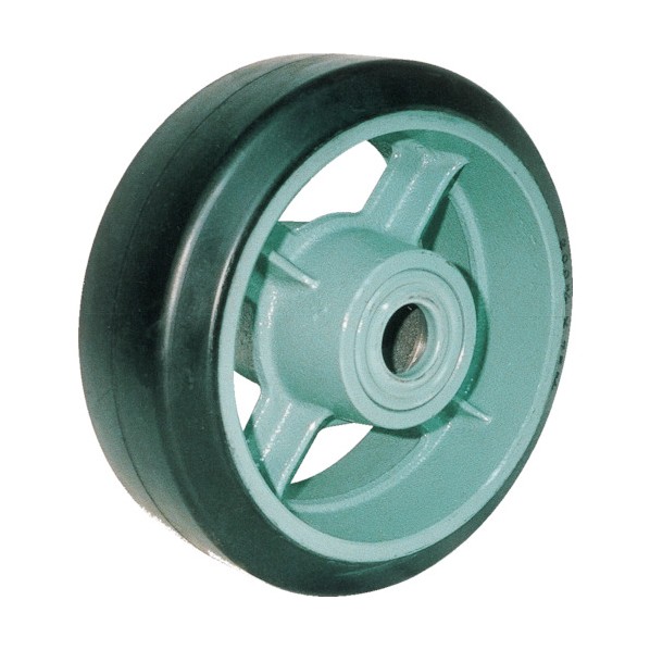 鋳物重荷重用ゴム車輪ベアリング入 HB410X130 1点
