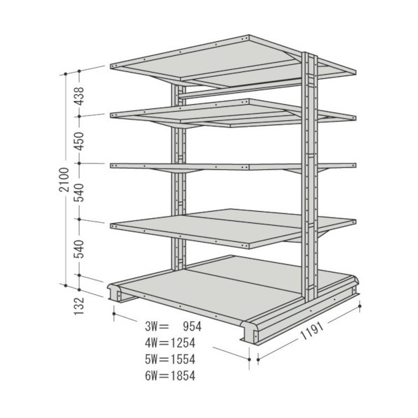 キャンチラック複式1連W1720D1191H2100F5 CR75L-W5 1点