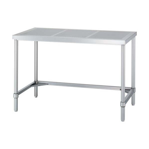 ステンレス作業台パンチング天板三方枠 間口1500×奥行750×高さ800 PWT-15075 1点