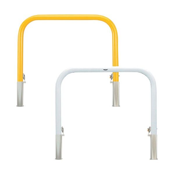 車止め アーチ型 スチール製 焼付塗装 脱着式 鋳鉄製蓋 鍵付 Yシリーズ YB6L20-HDL(Y) 1点