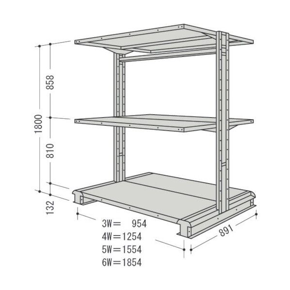 キャンチラック複式増結1連W1004D891H1800F3 CR63S-W3B 1点
