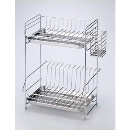 ＷＡ２ミニ２段水切りかごステン箸立て付き (W)370×(H)130×(D)245mm 1