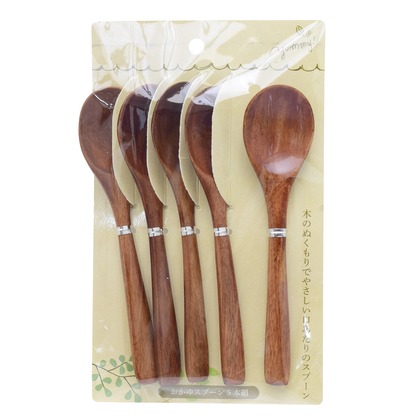 木製おかゆスプーン5本組 (W)155×(H)190×(D)15mm 1