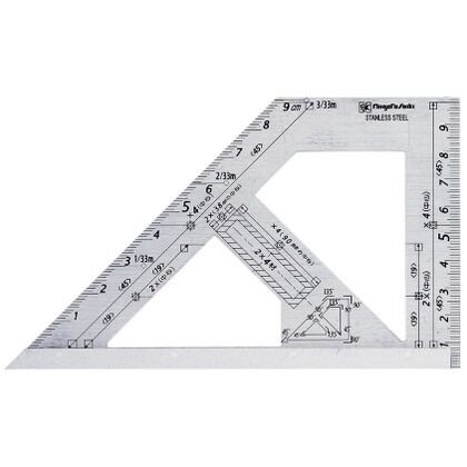 止型定規スコヤ型 シルバー 全長100mm×全幅166mm×厚さ16mm ASQ-100SS 1点