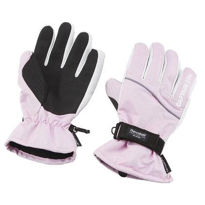 防寒グローブ レディース ST ピンク×ホワイト S 1