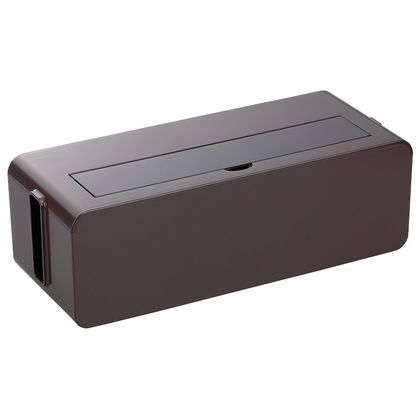 コンセント収納ボックス テーブルタップボックス L ブラウン 1