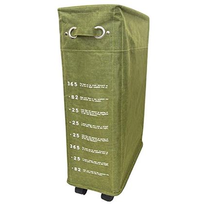 ランドリーバスケット(小)キャスター付きオープンランドリー グリーン 1