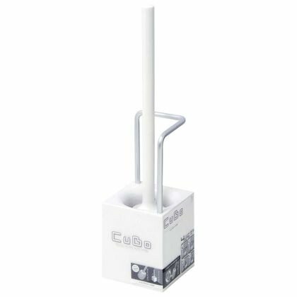 トイレブラシセット キューボ トイレブラシ ケース付き ホワイト 1