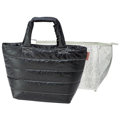 洗える 保冷ソフトランチバッグ L 2重タイプ アースカラー ブラック 1