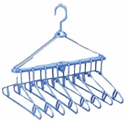 折りたたみ8連ハンガー ブルー 1