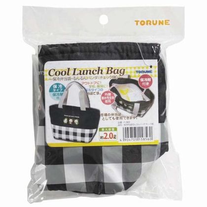 保冷ランチバッグ 保冷弁当袋 るんるんパンダ ブラック 1