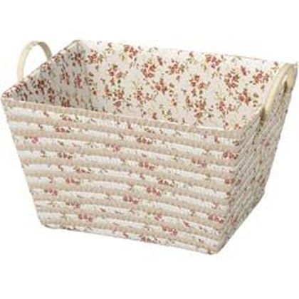花柄バスケット 持ち手付き