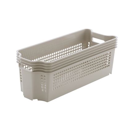 収納バスケット スタックカーゴ スリム浅型 ベージュ F-2522 1