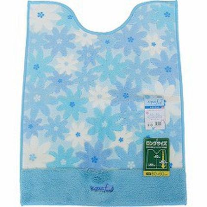 トイレマット アクアフィール フラワー 足元マット ロング ブルー 1