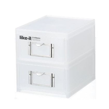 小物入れ 引き出し ライフモデュール A6ファイルユニット(浅)2段 ホワイト LM-62 1