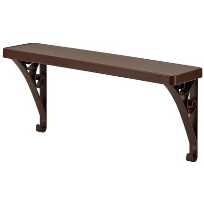 洗面所 棚 タオルバーシェルフ スクエア ブラウン 1