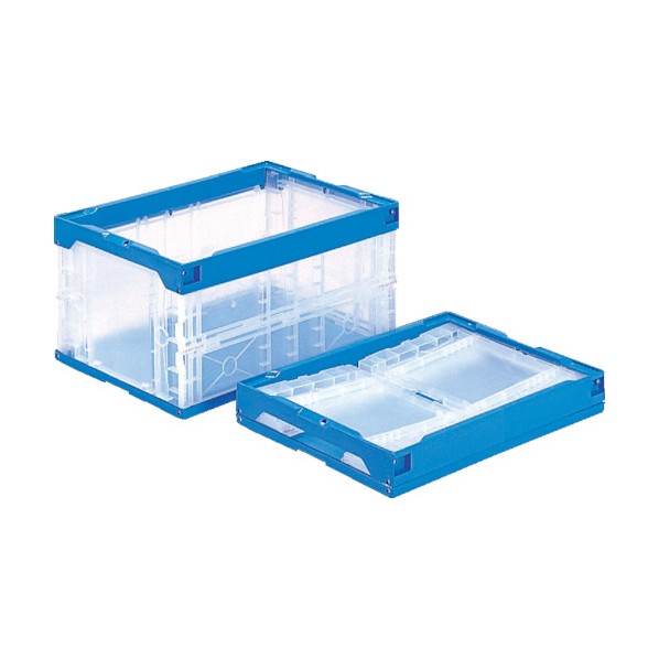 折りたたみコンテナー 551200 オリコン40B透明青(底面嵌合突起有)