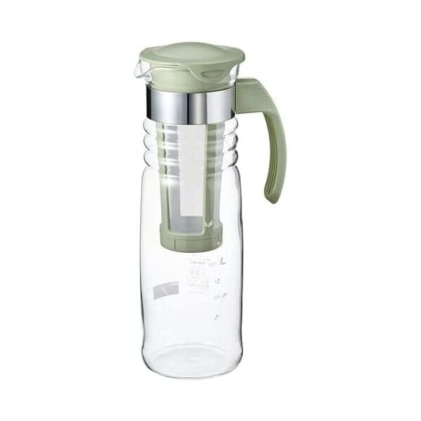 かご網付き 水出し茶ポット スモーキーグリーン 12.5×9.3×29cm 1.2L HCC-12-SG 1個