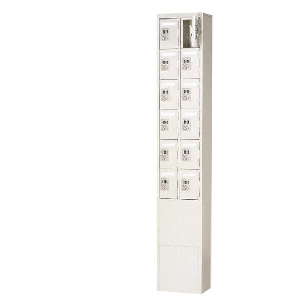 貴重品保管ロッカー 2列6段(12人用) セミホワイト BKK-12D 1台