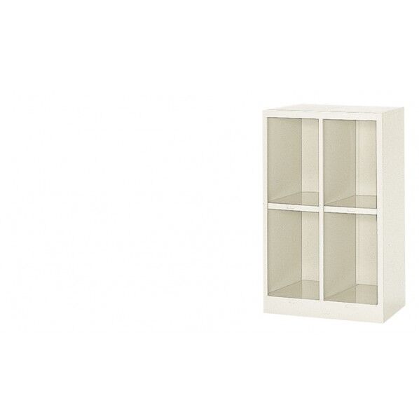 三島精器 シューズボックス オープンロッカー 2列2段(4人用) セミホワイト BR2-2N 1台...