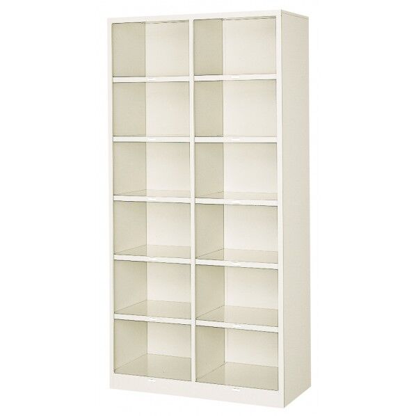 シューズボックス オープンロッカー 2列6段(12人用) セミホワイト BR2-6N 1台