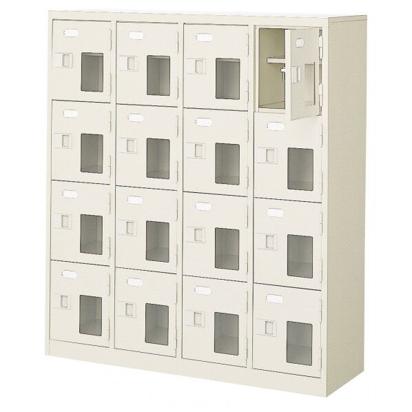 扉付 シューズボックス 鍵無 4列4段(16人用)