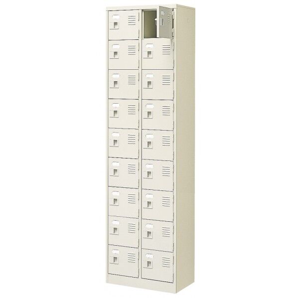 扉付 シューズボックス 鍵無 2列9段(18人用)