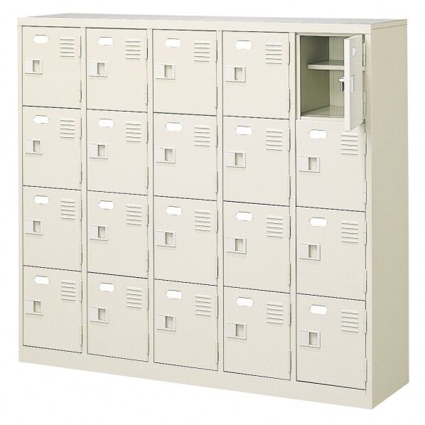 扉付 シューズボックス 鍵付 5列4段(20人用)