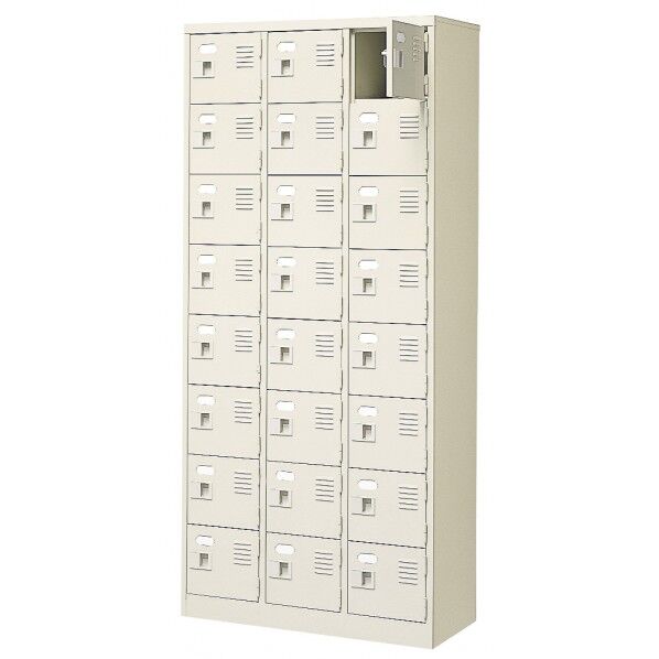 扉付 シューズボックス 鍵付 3列8段(24人用)