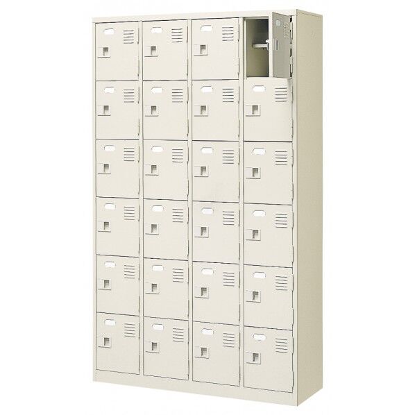 扉付 シューズボックス 鍵付 4列6段(24人用)