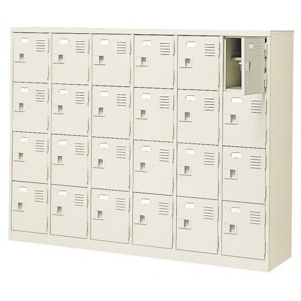 扉付 シューズボックス 鍵付 6列4段(24人用)