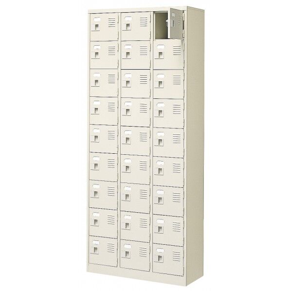 扉付 シューズボックス 鍵付 3列9段(27人用)