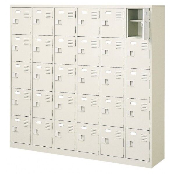 扉付 シューズボックス 鍵付 6列5段(30人用)