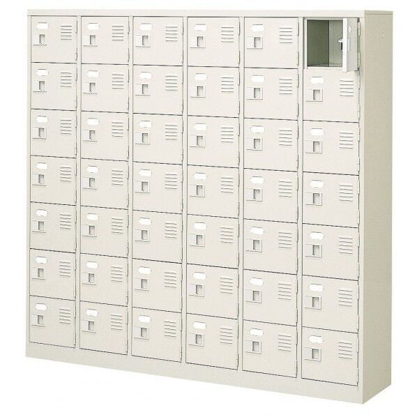 扉付 シューズボックス 鍵無 6列7段(42人用)