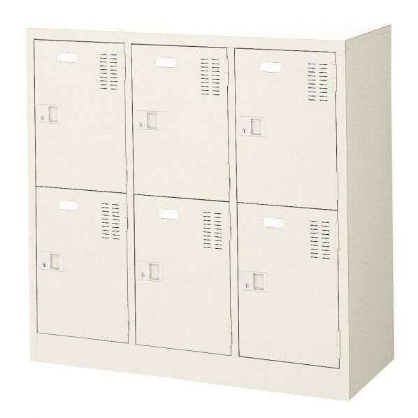 扉付 シューズボックス 鍵無 3列2段(6人用)