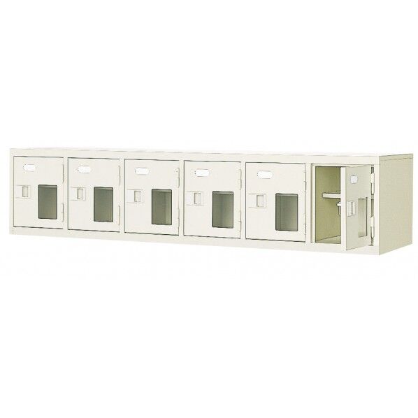 扉付 シューズボックス 鍵無 6列1段(6人用)