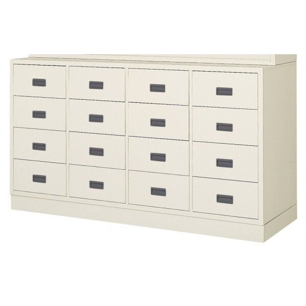 整理戸棚 オール引出 4列4段(下置き用) セミホワイト BER-S2N 1台