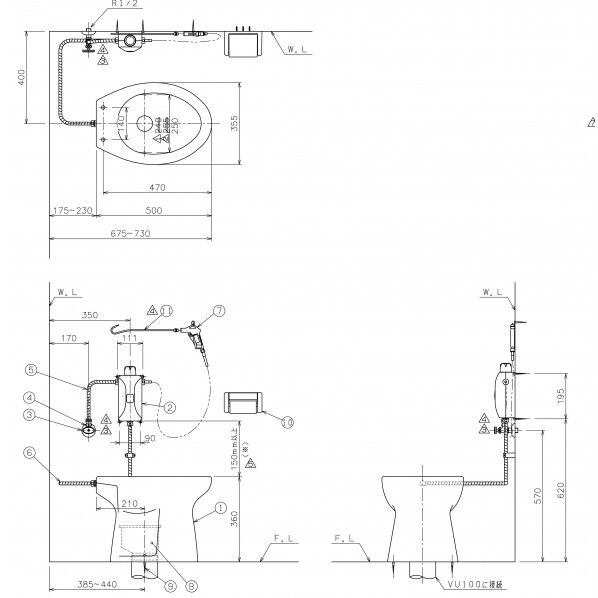 ニューレット便器(一般地) ラブリーホワイト AF50BNLW 1点